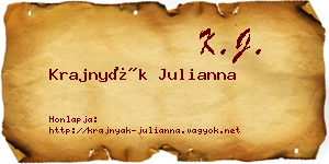 Krajnyák Julianna névjegykártya